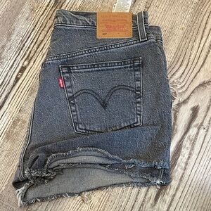 Levi's Black Washed Jean Shorts